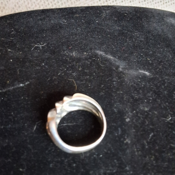 Vintage sterling striped cubital ring 55 - Picture 4 of 8